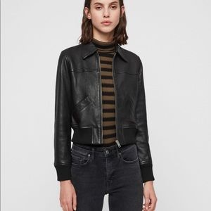All Saints Pascao Leather Bomber New no tags